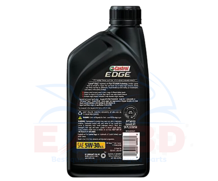 CASTROL EDGE ADVANCE PERFORMANCE 5W-30 FULL SYNTHETIC 946ML - Image 3